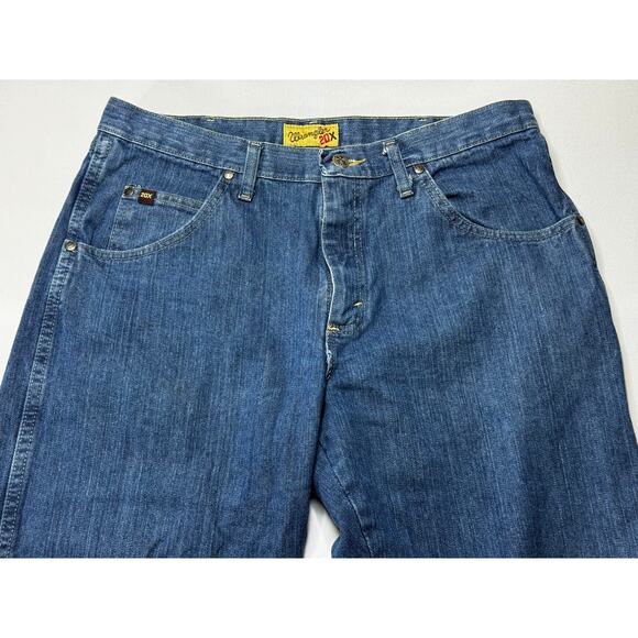 Wrangler 20X Men's Relaxed Fit Straight Leg Blue Denim Jeans - Size 34x29 - Picture 3 of 8